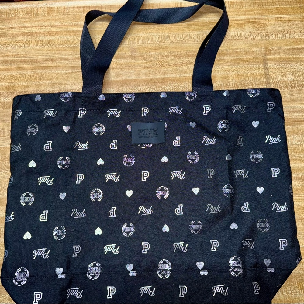 PINK Victoria's Secret Black Patterned Tote